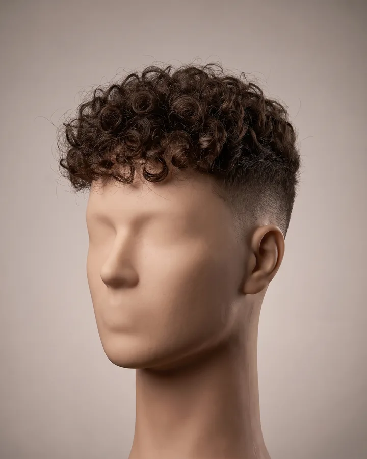 Curly Top Fade